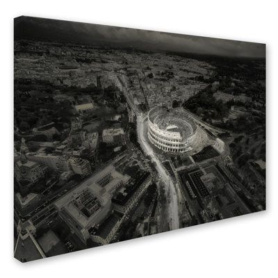 « all routes mène to rome », reproduction de photo sur toile tendue
