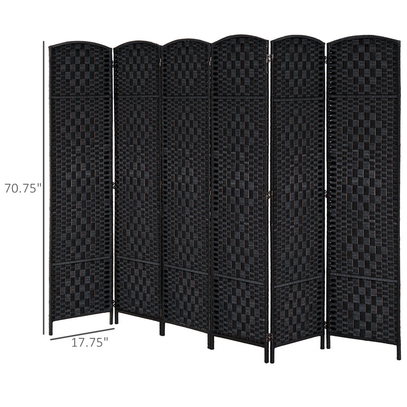 Paravent pliable, 1,83 m de hauteur, en osier tressé, 3 panneaux, cloison murale, 3, 70.75" H x 53.25" W x 0.75" D, Natural