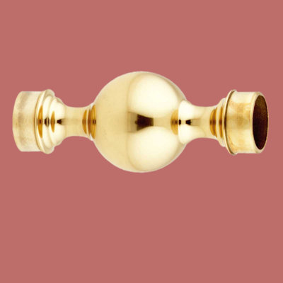 Lacquered Brass Ball Joint Fitting  2" Tubing Connector | Renovator's Supply