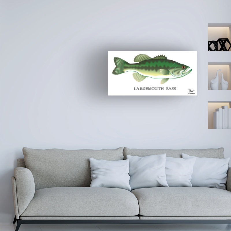 «Largemouth Bass» par Mark Frost, impression sur toile tendue, H 24 po x l 47 po