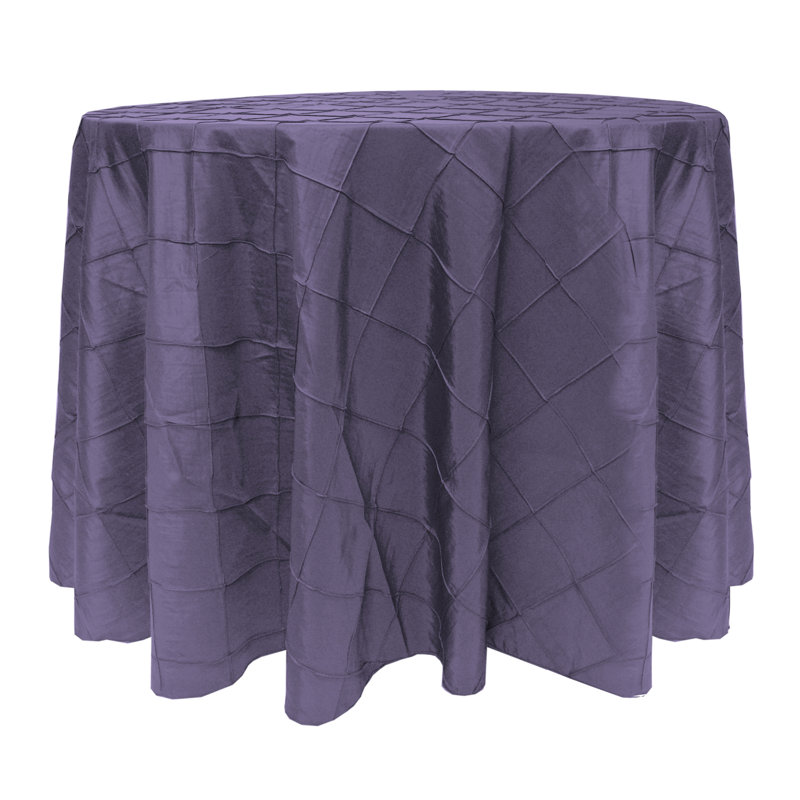 Ultimate Textile Embroidered Pintuck Taffeta Tablecloth Lavender Wisteria, 10, 90" Round