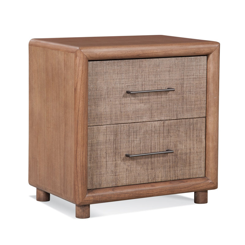 Table de chevet Quinton, Tonneau vieilli, Noir, Tonneau vieilli