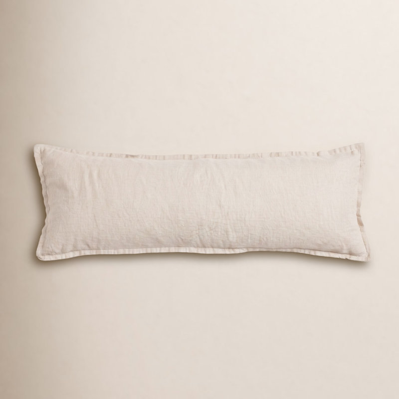 Linen Pillow Cover, Natural Chambray, Rectangle 14"H x 36"W