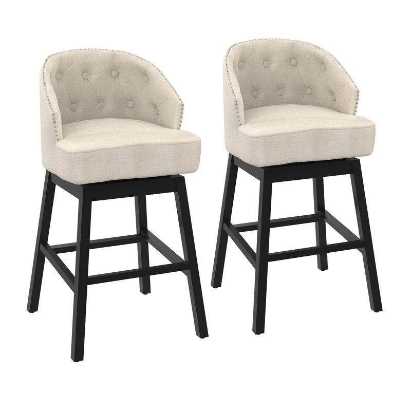 Tabouret de bar rotatif 28,75 po Olcay, Brun clair, 4