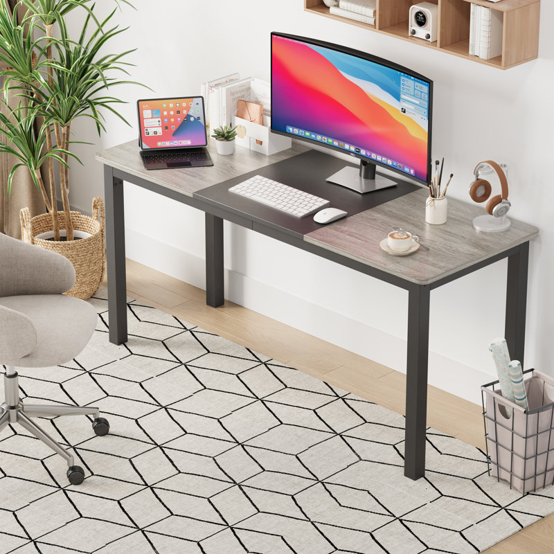 Table de salle à manger 70,9 "pour 4 à 6 personnes, H 29,5 po x l 70,9 po x P 23,6 po, Gris