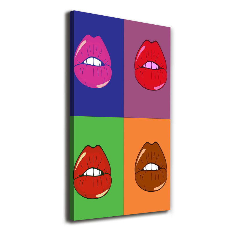 Colourful Lips - Wrapped Canvas Print