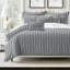 Ensemble d'édredon en coton gris à rayures 8 pièces Shay-109897055