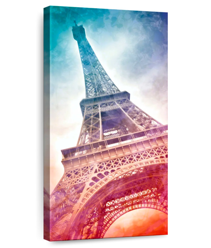 Vibrant Eiffel Tower, 30" H x 15" W