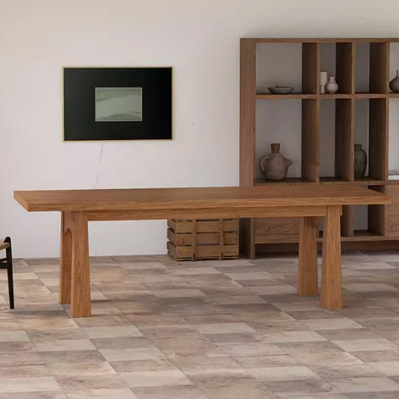 Table de salle à manger rectangulaire L 94,48 po x l 33,46 po, Brun