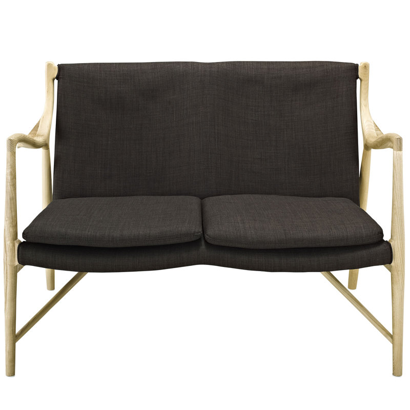 Modway Heed Loveseat, Wool/Viscose Brown