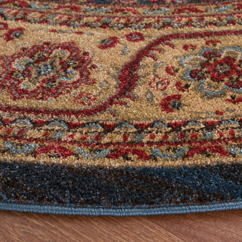 Pennypacker Oriental Navy/Natural Area Rug, Round 3'