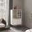 Bar Cabinet 43.1" H, with 2 Doors, 9 Shelves, and 1 Glass Panel, White Washed Oak