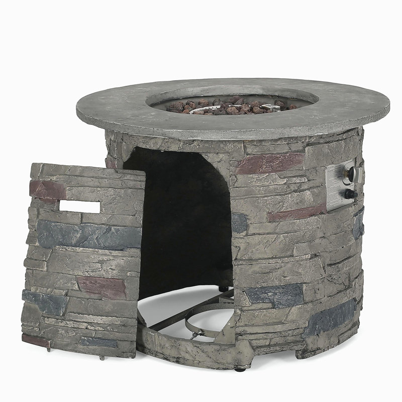 Outdoor 32-inch round propane fire pit