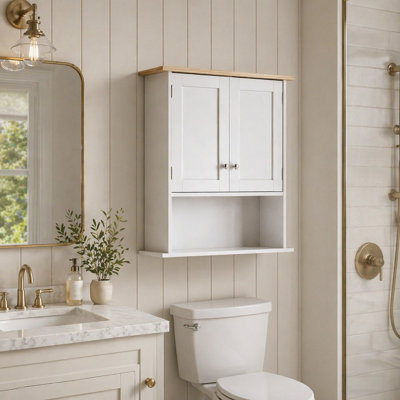 Sturdy Wall Storage Cabinet, Chic Wall Mounted Home Organizer with Space-Saving Design and Adjustable Shelves