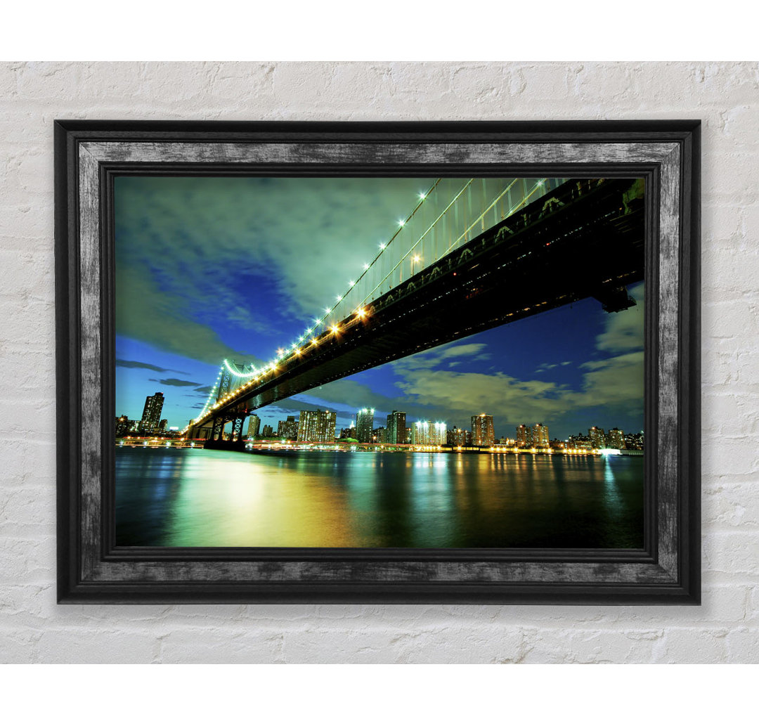 New York Brooklyn Bridge von unten - Druck