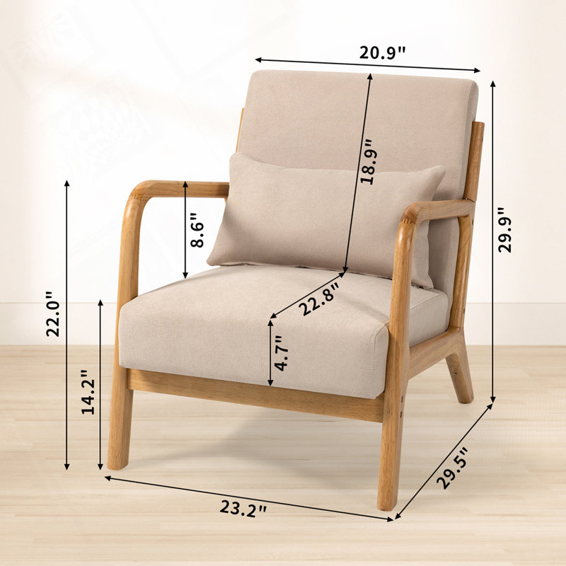 Fauteuil avec cadre en bois massif