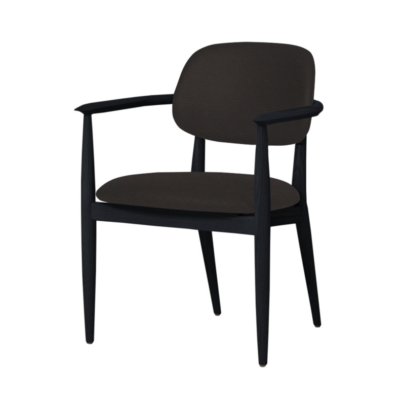 Chaise Slow de Space Copenhagen, Chêne noir, Brun foncé Bellagio 2 4501