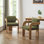 Chaises de salle à manger rembourrées Modern (ensemble de 2) - Coussin lombaire mobile, structure en bois d'hévéa robuste