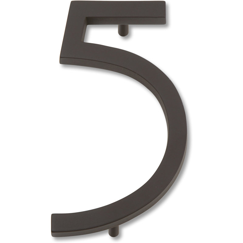 Modern Avalon 4-1/2" H Floating Mount House Number, Aged Bronze, 5