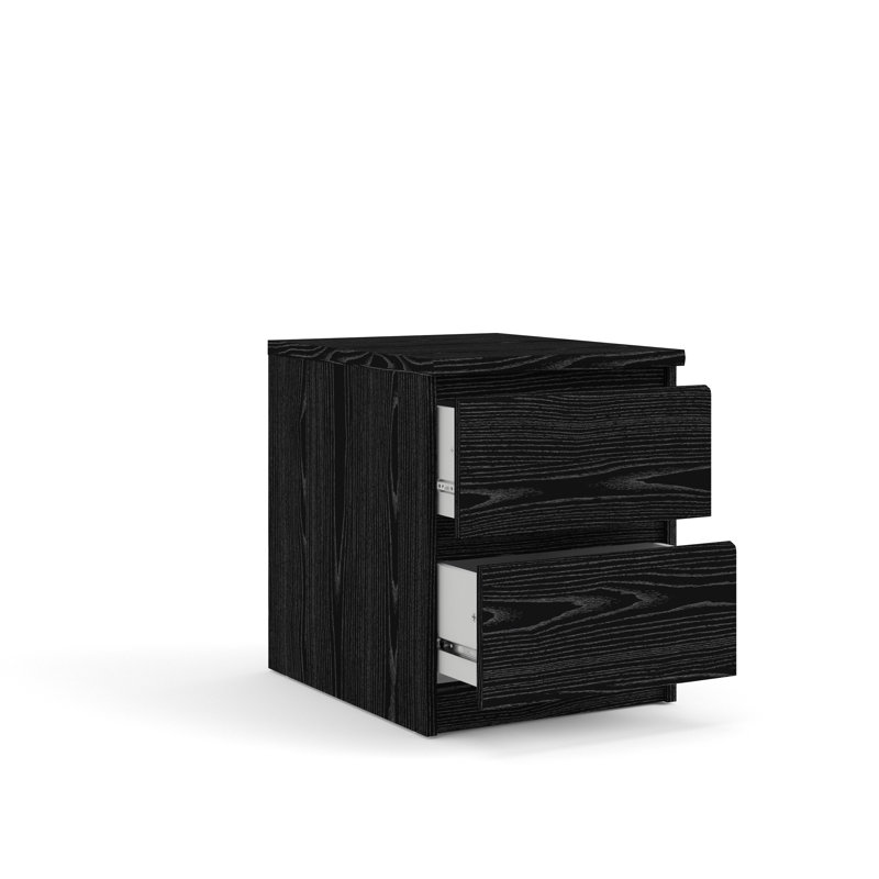 Jada 2 - Drawer Nightstand, Black Woodgrain