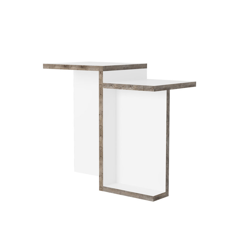 Aithley Abstract End Table, Dark Coffee