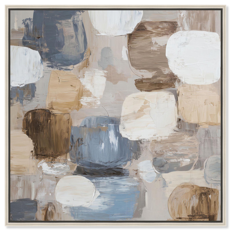 «Soft Blocks I», reproduction d'art sur toile par Art Remedy, cadre argenté, 40 x 40, H 41 po x l 41 po, Cadre argenté