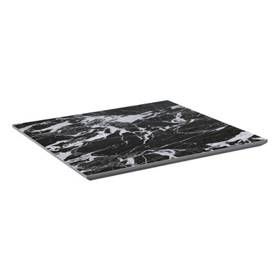 , Blanc audacieux, marbre noir, fritté, plateau de table, utilisation intérieure / extérieure