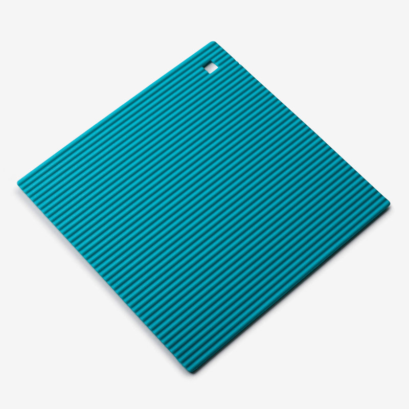 Silicone Square Trivet Mat, 22cm, Aqua