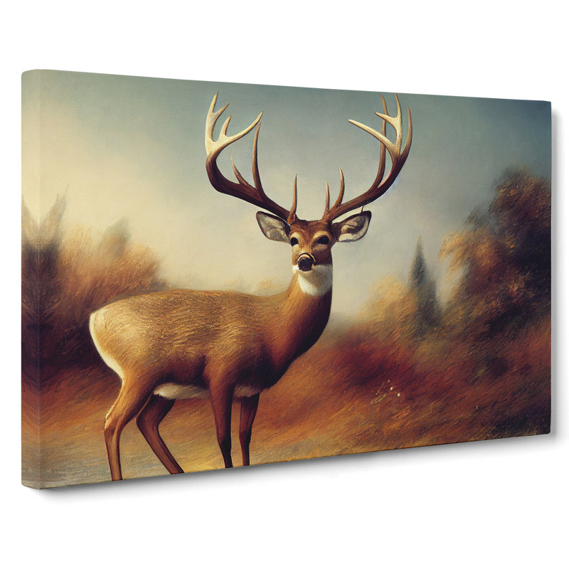 Stag Deer - Wrapped Canvas, 35cm H x 50cm W x 3cm D