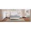 Ensemble de chambre à coucher 3 pièces, lit plateforme double en bois et deux tables de chevet - blanc-1317423616-1317423617