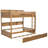 Twin  over twin bunk bed with trundle, Antique Wood-1788611977