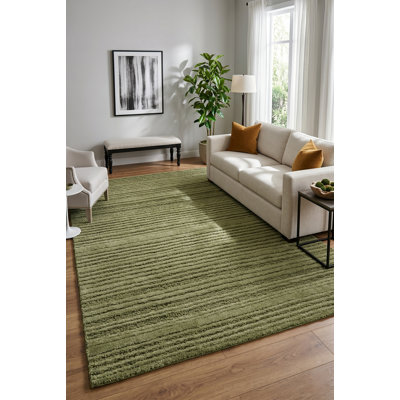 Tapis vert touffeté à la main Nayash