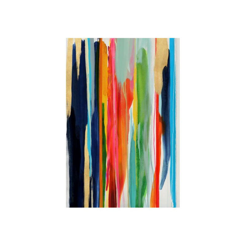 Chromatic Falls Painting by Mari Urasawa, Glass Coat, 45" H x 30" W