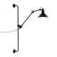 Lampe murale à DEL articulée industrielle noire avec abat-jour en métal Davit