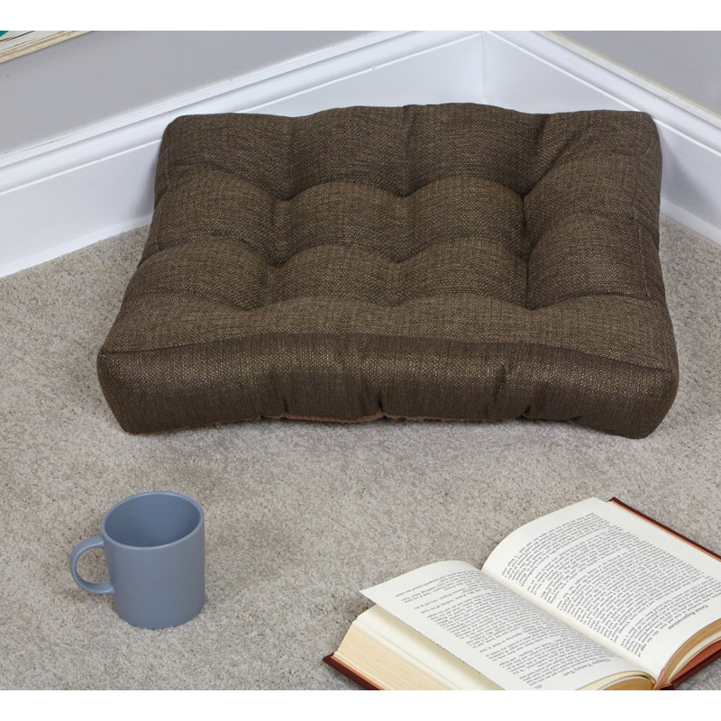 Non-Slip Square Extra Thick Floor Cushion, Chestnut