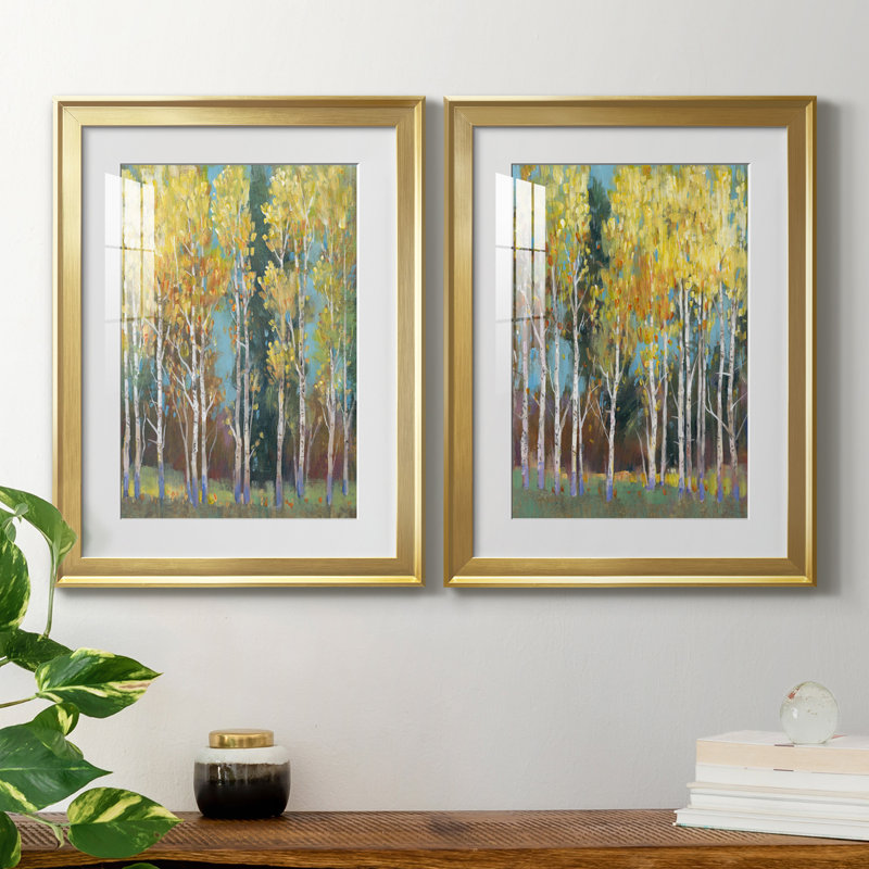 Aspen Grove I, reproduction encadrée de qualité supérieure - prête à être accrochée, Or, H 24,5 po x l 18,5 po x P 1 po