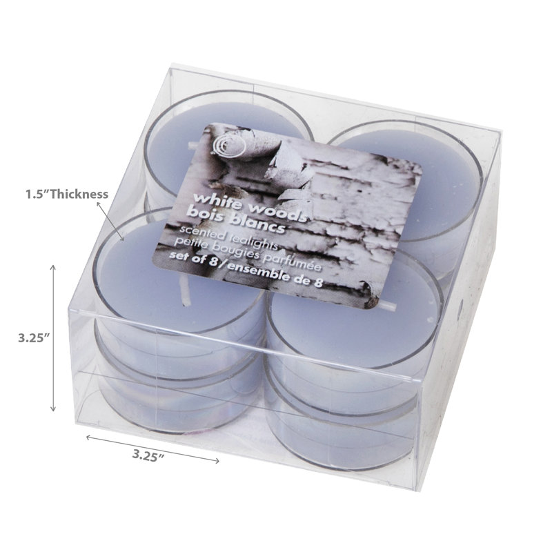 Ensemble de 8 bougies chauffe-plat blanches 8 pièces