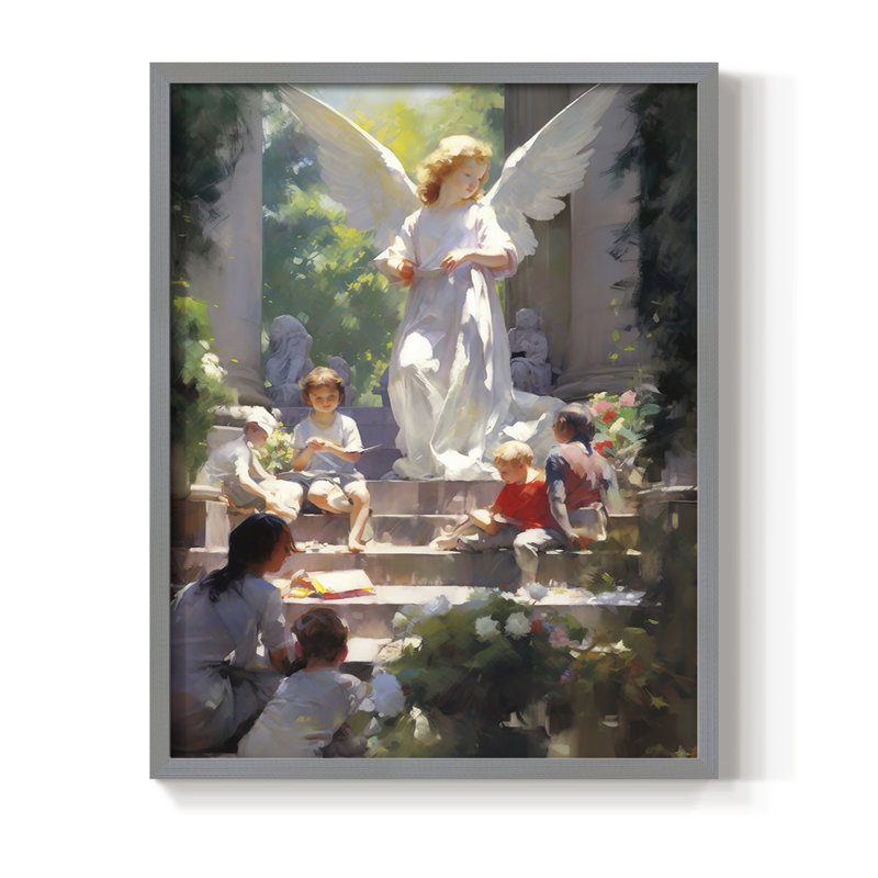 Religious Series CDLIX, reproduction encadrée - bois massif, Gris, H 11 po x l 9 po
