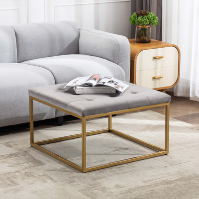 Repose-pieds carré standard en velours 28,1 po Oronoco