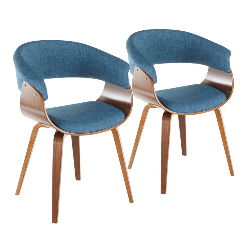 18.50'' H Velvet Upholstered Armchair, Blue Polyester Blend