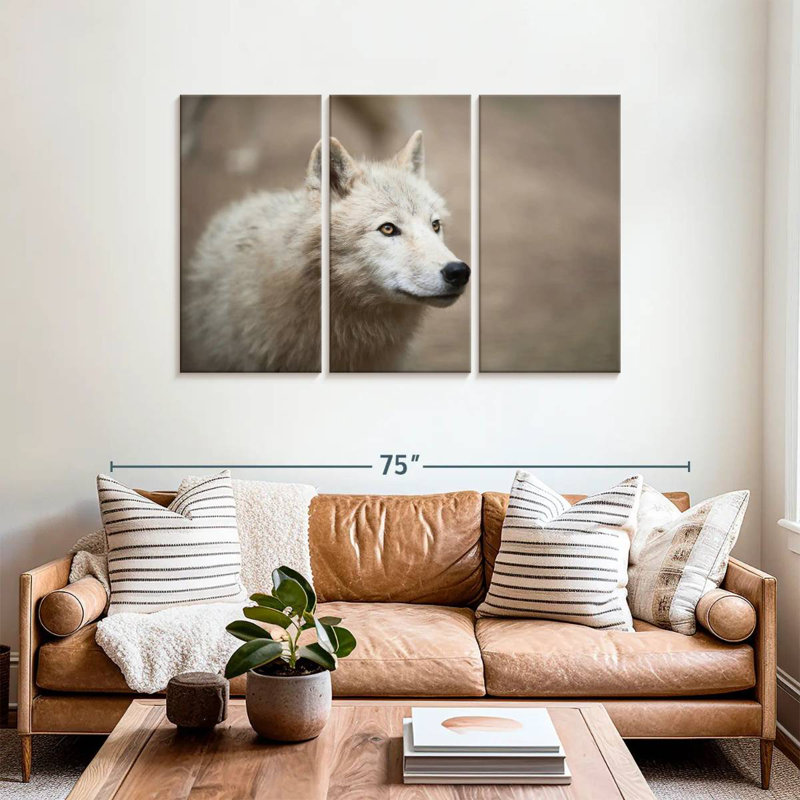 Brampt Arctic White Wolf, 36" H x 57" W