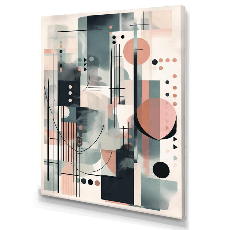 Impression sur toile, minimalisme crème, bleu, minimalisme, H 40 po x l 30 po x P 1,5 po, Toile tendue