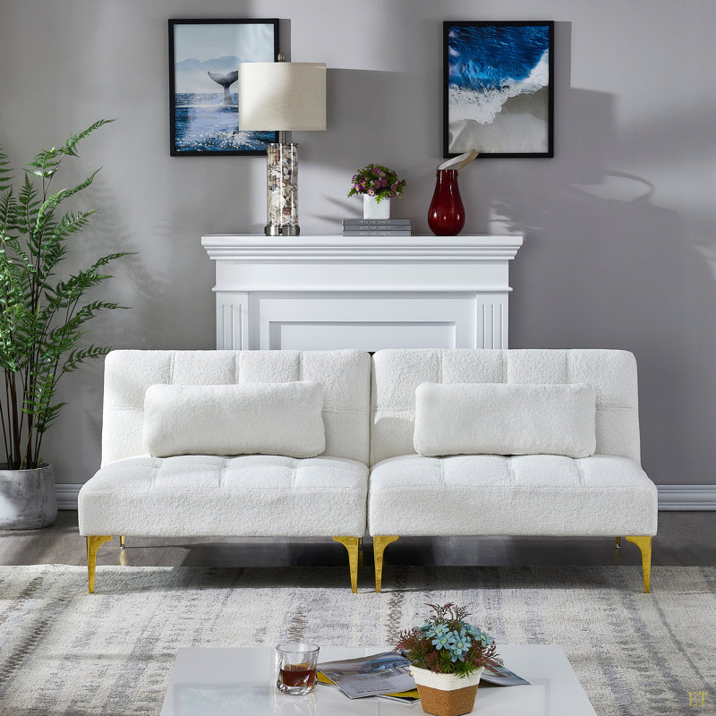 Tissu convertible futon avec pieds en métal