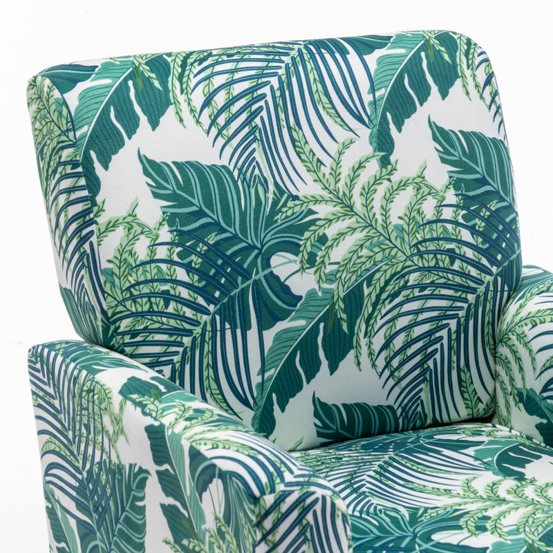 Chaise avec accoudoirs en mélange de polyester multicolore, structure en bois de bouleau massif avec pieds fuselés bruns, chaise d'appoint rembourrée de mousse avec garniture pour le bureau du salon