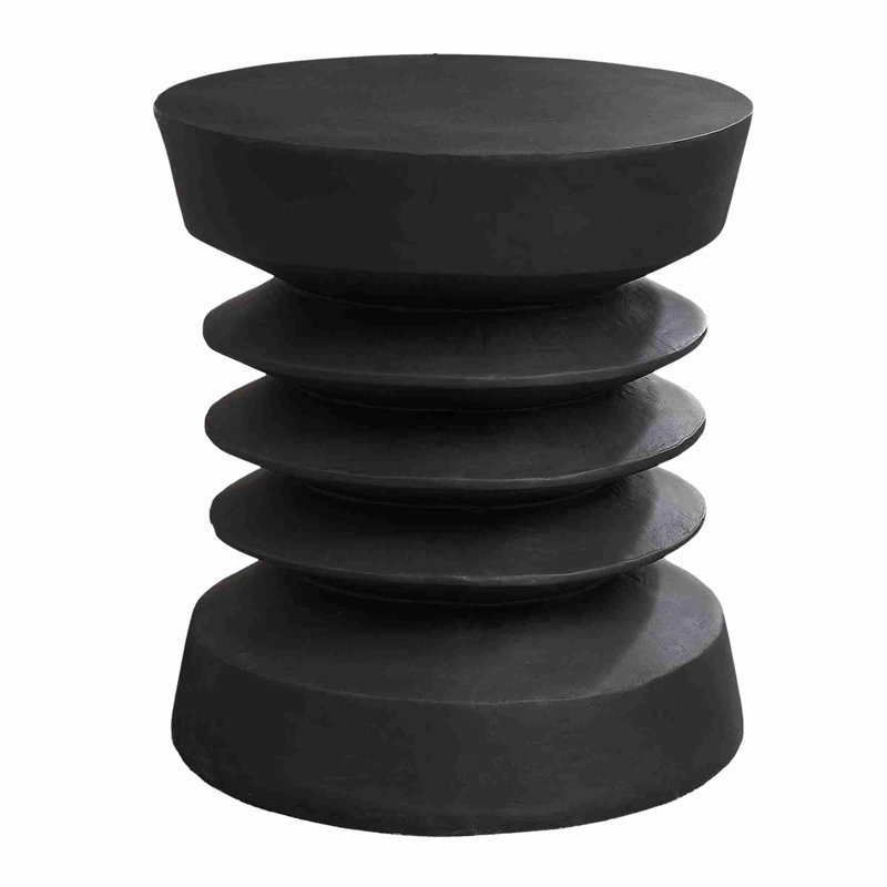 Magnesium Oxide Round End Table, Black