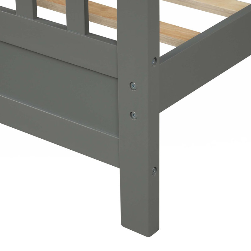 Esteban Wood Platform Bed with Headboard, Twin, White