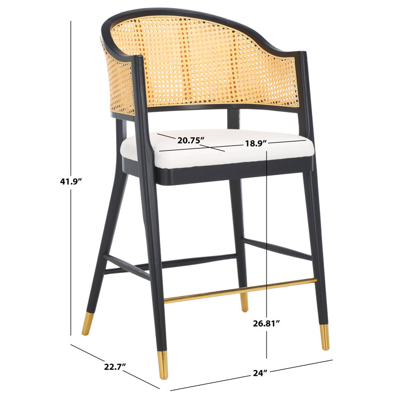 Tabouret de comptoir 22,91 po, Noir, Tabouret de bar (siège d'une hauteur de 26,81 po)