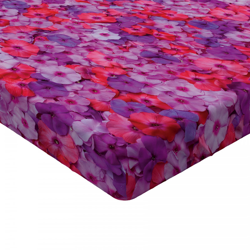 Microfiber Floral Fitted Sheet, Twin Fitted Sheet