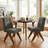 Turfed Linen Upholstered Dining Chair Armless Parsons Side Chair With Solid Wood Legs-109248747
