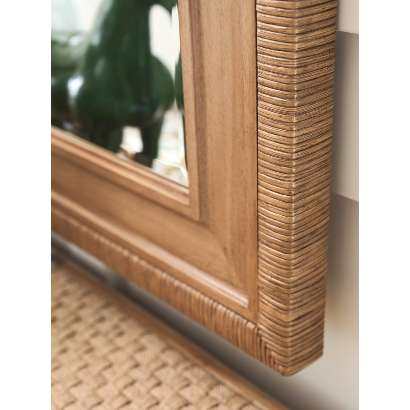 Illusions Rectangle Rattan Beveled Mirror